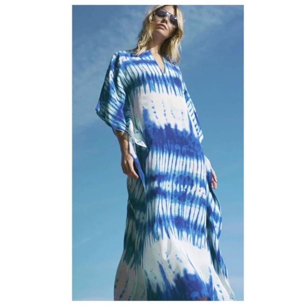 2/$30 NEW Tie Dye Caftan Beach Swim Coverup Maxi Dress - Picture 15 of 15